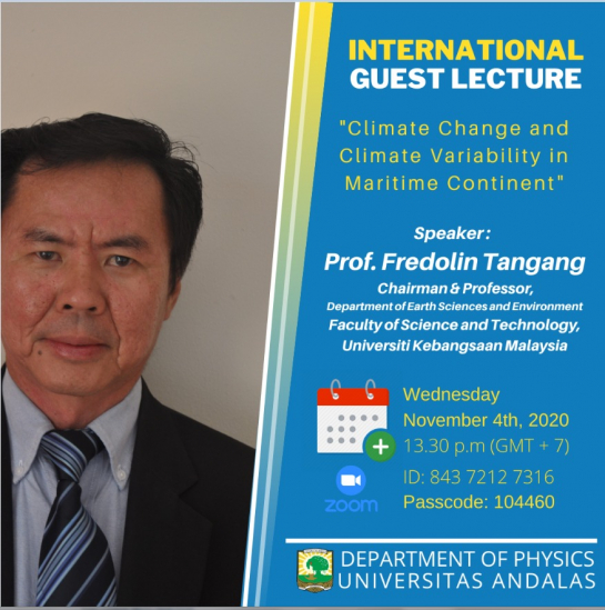 Prof. Fredolin Tangang (UKM) Sampaikan International Lecture di Fisika UNAND